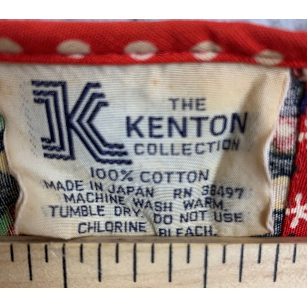 Vintage 70s Kenton Collection Patchwork Pinafore Apron Dress 100% Cotton Japan - Picture 7 of 10